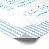 Poster Blue Striped Wedding Schedule Order of Events (Coin)