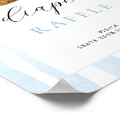 Poster Blue Stripes Bear Baby Shower Diaper Raffle  (Coin)