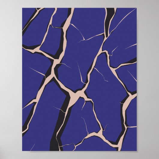 Poster Blue Surface with Deep Cracks (Devant)