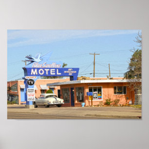 Poster Blue Swallow Motel, Route 66, Nouveau-Mexique
