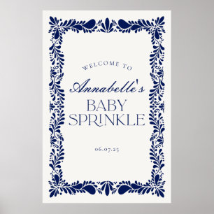 Poster Blue Talavera Espagne Fiesta Baby Sprinke Bienvenu
