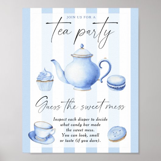Poster Blue tea party - devinez le doux désordre (Devant)