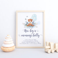 Blue Teddy Bear Balloons How Big is Mommy's Belly