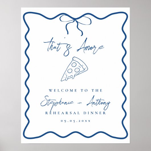 Poster Blue That's Amore Pizza Rehearsal Dinner (Devant)