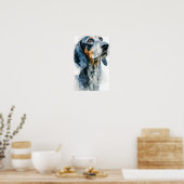 Poster Blue tick coon hound portrait (Cuisine)