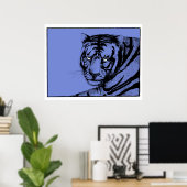 POSTER BLUE TIGER (Bureau à domicile)