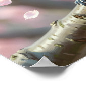 Poster  Blue Tit Bird on Cherry Blossom Tree Spring (Coin)