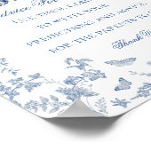 Poster Blue Toile Pumpkin French Fall Advice for Baby (Coin)