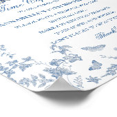 Poster Blue Toile Pumpkin French Fall Time Capsule (Coin)