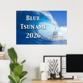 Poster Blue Tsunami Election 2026 (Bureau à domicile)