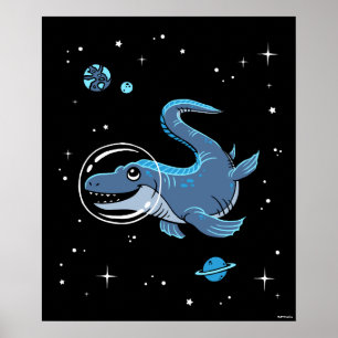 Poster Blue Tylosaurus Dinos