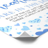 Poster Blue Valentine Combien de Coeurs Baby shower Jeu (Coin)