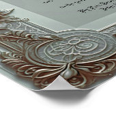 Poster Blue Vintage Marriage Certificate (Coin)