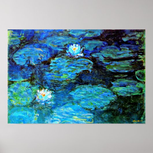 Poster Blue Water-Lys, peinture d'art (Devant)