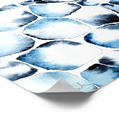 Poster Blue Watercolor Sea Turtle Beach (Coin)