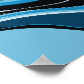 Poster Blue Waves Art Abstrait (Coin)