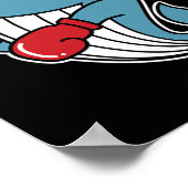 Poster Blue Whale fait la boxe (Coin)