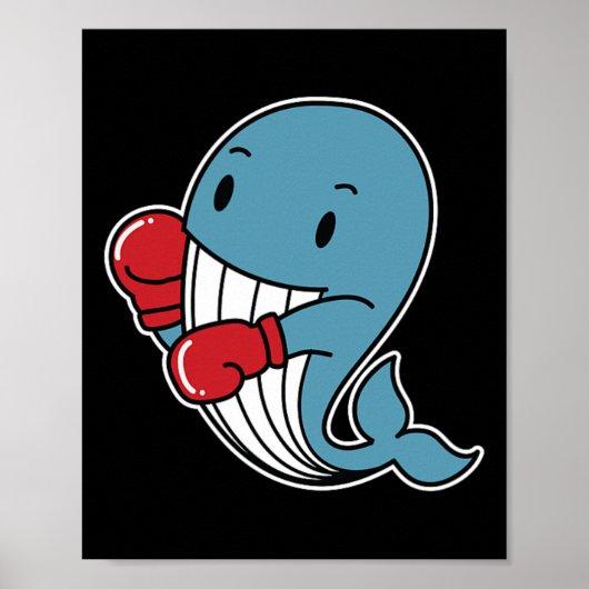 Poster Blue Whale fait la boxe (Devant)
