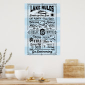 Poster Blue White Lake Rules (Cuisine)