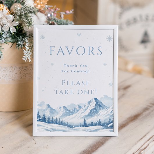 Poster Blue Winter Bridal Shower Favor