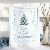 Poster Blue Winter Christmas Baby Shower Cards and Gifts