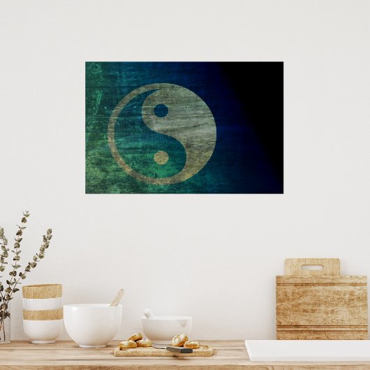 Poster Blue Yin Yang (Cuisine)