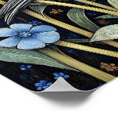 Poster Bluebell Bird Peinture Art Imprimer (Coin)