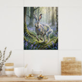 Poster Bluebell Hare Spring Mist (Cuisine)