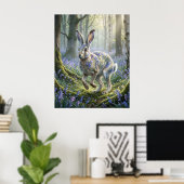 Poster Bluebell Hare Spring Mist (Bureau à domicile)