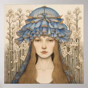 Poster Bluebell Portrait Art Imprimer