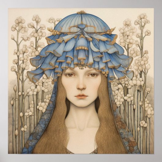 Poster Bluebell Portrait Art Imprimer (Devant)