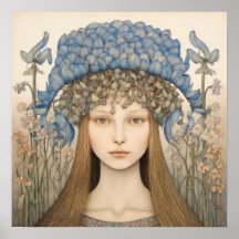 Bluebell Portrait Art Imprimer