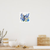 Poster Bluebells Hummingbird Aquarelle Imprimer (Cuisine)