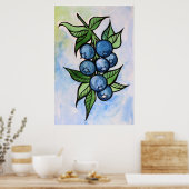 Poster Blueberges d'aquarelle (Cuisine)
