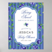 Poster Blueberries Berry Baby shower doux (Devant)