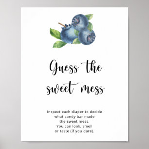 Poster Blueberries - devinez le jeu du gâteau doux