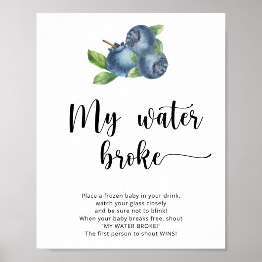 Poster Blueberries - mon jeu d'eau cassé (Devant)
