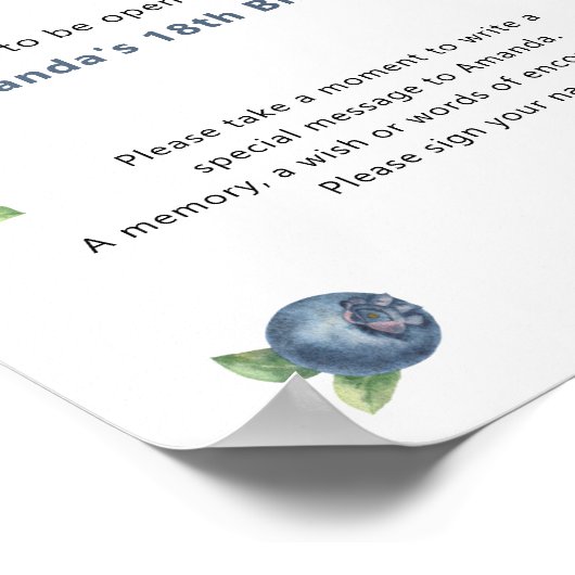 Poster Blueberries Time Capsule 1er anniversaire (Coin)