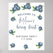 Poster Blueberry 1ère fête d'anniversaire | Berry First (Devant)