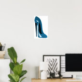 Poster Blueberry Blue Stiletto Chaussure Imprimer (Bureau à domicile)