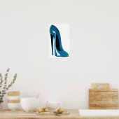Poster Blueberry Blue Stiletto Chaussure Imprimer (Cuisine)