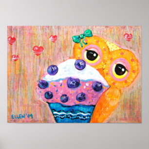 Poster Blueberry Cupcake Love