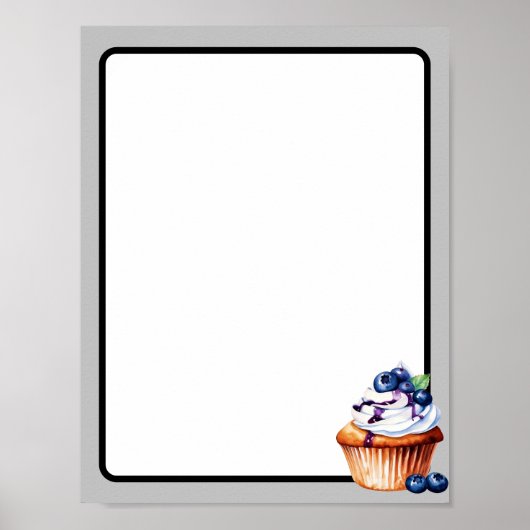 Poster Blueberry Cupcake personnalisable (Devant)