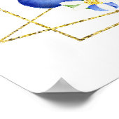 Poster Blueberry Floral Birthday Party Welcome Sign (Coin)