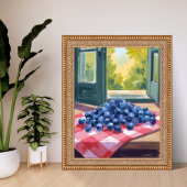 Poster Blueberry Picking | Fruit Watercolor Blueberries