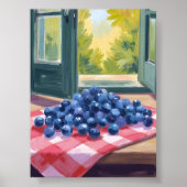 Poster Blueberry Picking | Fruit Watercolor Blueberries (Devant)