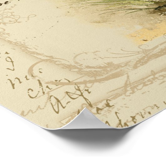 Poster Bluebird sur Branche Victor Hugo Poème inspirant (Coin)