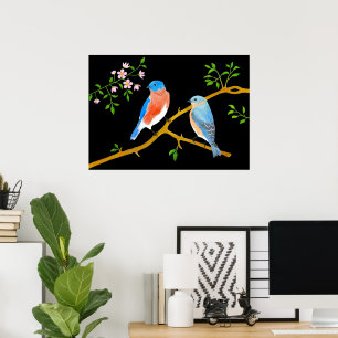Poster Bluebirds noir