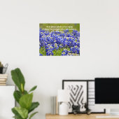 Poster Bluebonnet Flowers Scripting (Thuiskantoor)