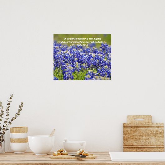 Poster Bluebonnet Flowers Scripting (Keuken)